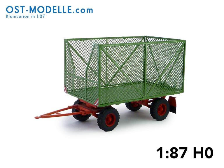 Strohanhänger mit geätzten Aufbau Variante lV Gitterstruktur (V) und Maschendrahtnetz – oxidgrün rot